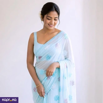 Faux Georgette Saree with Sequence Work - Sri Lanka  Online for none