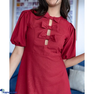 Holly Detailed Mini Dress Maroonish Red  Online for none