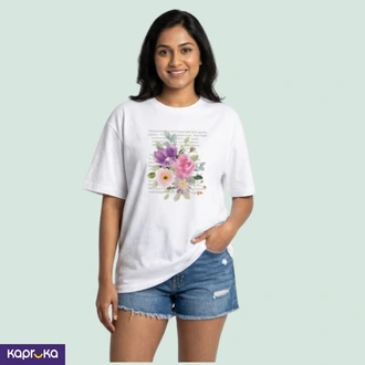 Oversized T Shirt With Flower Print  Online for none