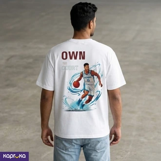Oversized T Shirt With Basketball Print  Online for none