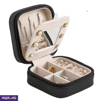 Mini Jewellery Pouch With Mirror Organizer Travel Friendly Black  Online for none