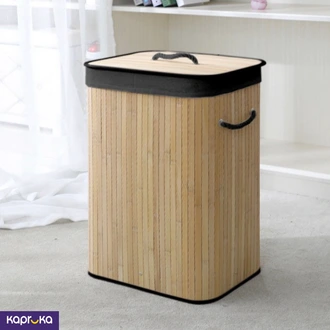 A Stylish Laundry Bamboo Basket Lid Foldable Detachable Ideal For Home Hotel Buy Household Gift Items Online for specialGifts