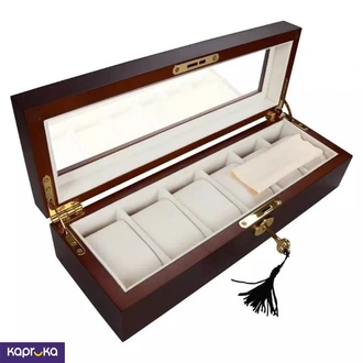 6 Slot Ebony Style Watch Box Organizer With Key  Online for none