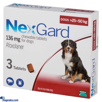 Nexgard Dog Chewable 136mg Tablet Extra Large 25kg to 50Kg Dogs Kills Ticks Fleas Nits Worms Pesticide Afoxolaner Buy Rav & Company Online for specialGifts