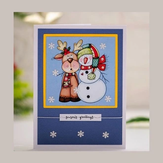 Season`s Greetings With Rudolph Handmade Greeting Card  Online for none