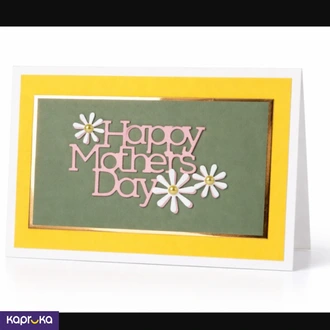 Mothers Day Pink And Yellow Handcrafted Greeting Card  Online for none
