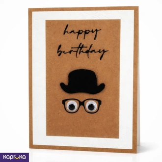 Happy Birthday Top Hat Kraft Long Buy Greeting Cards Online for specialGifts
