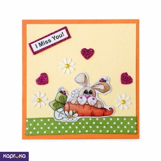 I Miss You Bunny With A Carrot Handcrafted Greeting Card Buy Greeting Cards Online for specialGifts