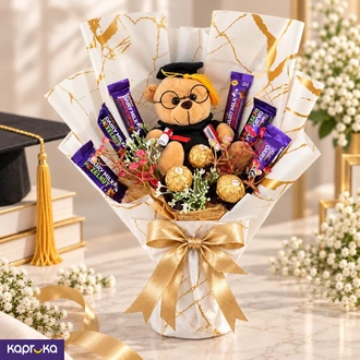 Graduation Chocolate Bouquet with Teddy Bear - Sri Lanka  Online for none