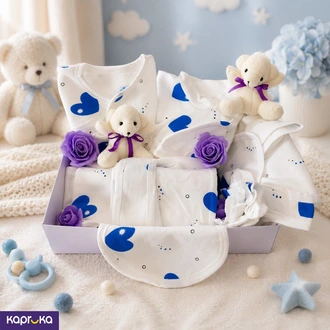 Little Blue Hearts Luxury Baby Giftset  Online for none