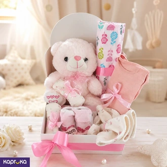 Soft Pink Teddy Baby Gift Box  Online for none