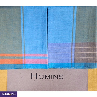 Homins Handloom Gents Sarong Golden Yellow And Turquoise Blue Design With Two Borders Buy Homins International Online for CLOTHING