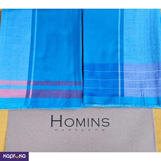 Homins Handloom Gents Sarong White And Turquoise Blue Design With Two Borders Buy Homins International Online for CLOTHING