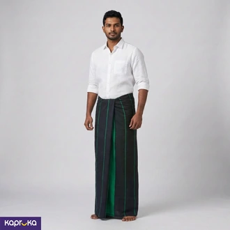 Homins Handloom Gents Sarong Angel Collection Black And Green Buy Clothing and Fashion Online for specialGifts