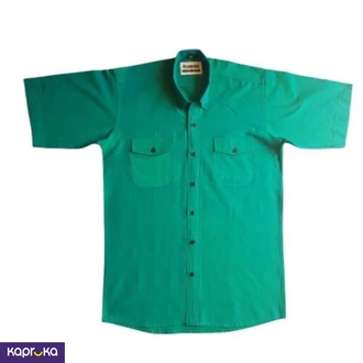Homins Handloom Gents Double Pocket Shirt - Turquoise Blue Green  Online for none