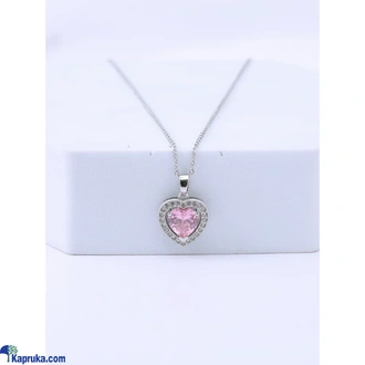 Pink Cubic Zirconia Heart Pendant Necklace - Limitededitionlk -  Online for none