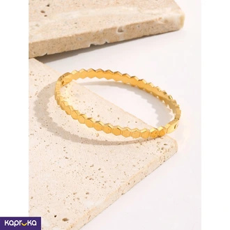 Stainless Steel Gold Plated Honeycomb Cuff Bangle - Limitedediti  Online for none
