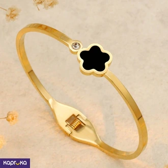 Stainless Steel Black Clover Cuff Bangle - Limitededition - Wome  Online for none