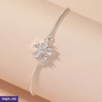 Elegant Floral Zircon Adjustable Bracelet For Her  Online for none