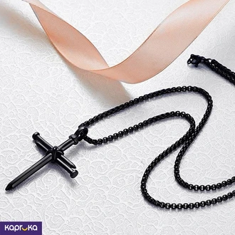Stainless Steel Cross Design Pendant With Chain For Men - Limite  Online for none