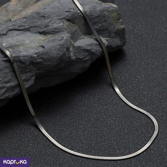 Stainless Steel Black Flat Chain For Men - Limitededition - Men`  Online for none