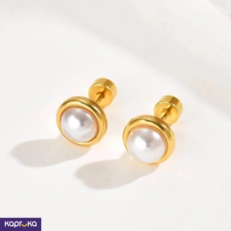 Stainless Steel Pearl Stud Earrings - Limitededition - Women`s J  Online for none