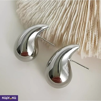 Stainless Steel Chunky Raindrops In Silver Earrings - Limitededi  Online for none