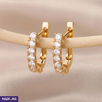 Stainless Steel Cubic Zirconia U Hoops Earrings - Limitededition  Online for none