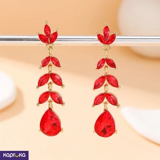 Red Rhinestone Water Drop Earrings - Limitededition - Women`s Je  Online for none