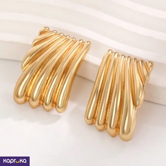 Twisted Geometric Shape Metallic Statement Earrings - Limitededi  Online for none