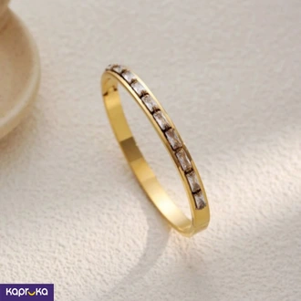 Gold Plated Stainless Steel Rec Cz Cuff Bangle - Limitededition  Online for none