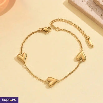Gold Plated Stainless Steel Hearts Bracelet Buy Jewellery Online for specialGifts