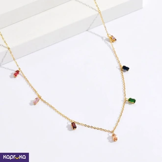 Multicoloured Rhinestone Stainless Steel Necklace Buy Jewellery Online for specialGifts