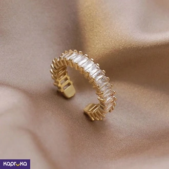 Gold Plated Stainless Steel Adjustable Cz Glam Ring Buy Jewellery Online for specialGifts
