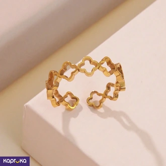 Gold Plated Stainless Steel Clover Adjustable Ring Buy Jewellery Online for specialGifts