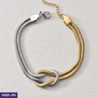 Stainless Steel Two Toned Infinity Knot Bracelet Buy Jewellery Online for specialGifts