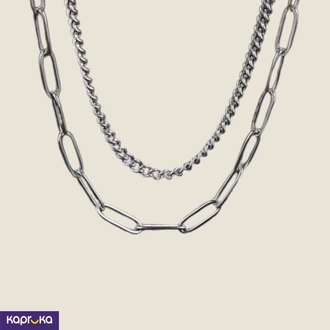 Silver Plated Layered Stainless Steel Necklace Buy LimitedEdition Online for JEWELRY/WATCHES