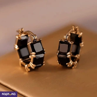 Black Resin Block Hoop Earrings Buy LimitedEdition Online for JEWELRY/WATCHES