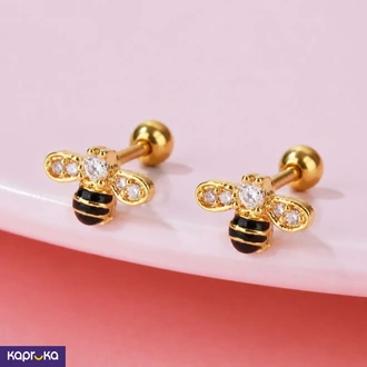 Golden Bee Stud Earrings - Stainless Steel Kids Jewelry - Limit  Online for none