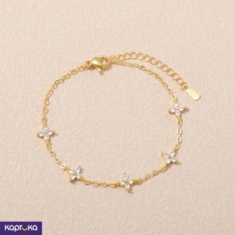 Gold Plated Rhinestone Floral Bracelet Buy Jewellery Online for specialGifts