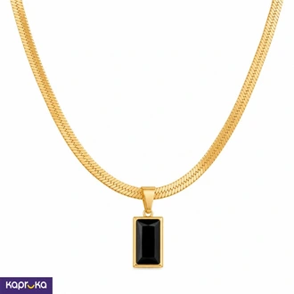 Gold Plated Stainless Steel Black Pendant Necklace Buy Jewellery Online for specialGifts