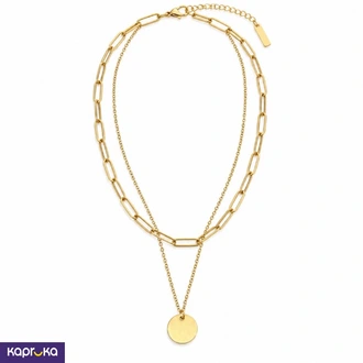 Stainless Steel Gold Plated Disc Layer Necklace Buy Jewellery Online for specialGifts