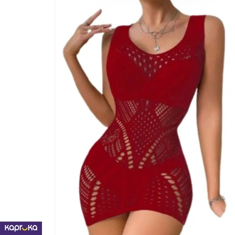 Seductive Burgundy Hollow Out Fishnet Lingerie Short Dress One Size Buy Intimate Essentials Online for specialGifts