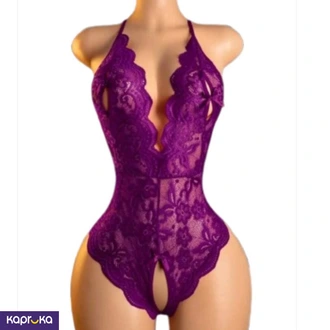 Royal Purple Spaghetti Straps Open Crotch Sexy Bodysuit Small Size Buy Intimate Essentials Online for specialGifts