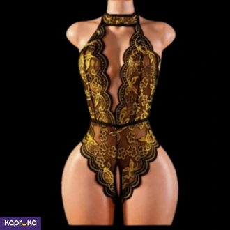 Deep V Neck Open Crotch Sheer Sexy Teddy Bodysuit Lingerie One Size1pc Buy Intimate Essentials Online for specialGifts