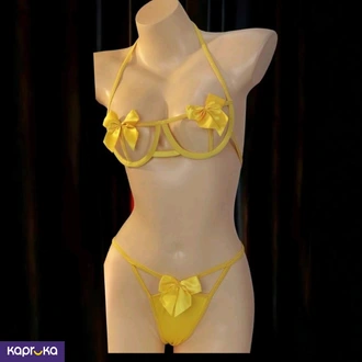 Sunny Yellow Cut Out Bow Lingerie Set 2pc For Women Size L Buy Intimate Essentials Online for specialGifts
