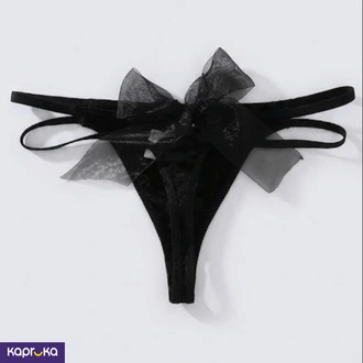Mens Sexy Bowknot G-String Brief - Black, Medium Size  Online for none