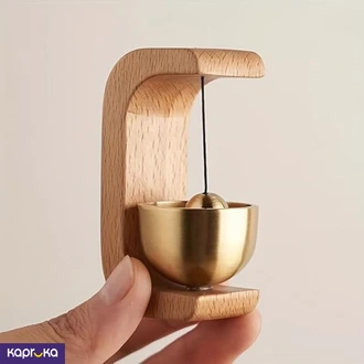 Japanese Style Wooden Wind Chime For Entryways Minimalist Door Hanging Bell With Soft Brass Tone Zen Buy Global Shop Online for HOUSEHOLD