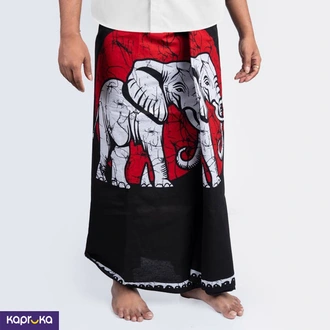 White Elephant In Red Moon Sarong  Online for none