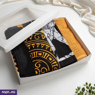 Orange Mandela And White Elephant Sarongs With A Towel Buy Handlooms Online for CLOTHING